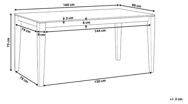 Jídelní stůl LOTTIE Tmavý ořech 160 cm 90 cm