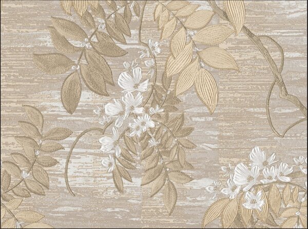 Vinylová tapeta Clematis písková – Béžová