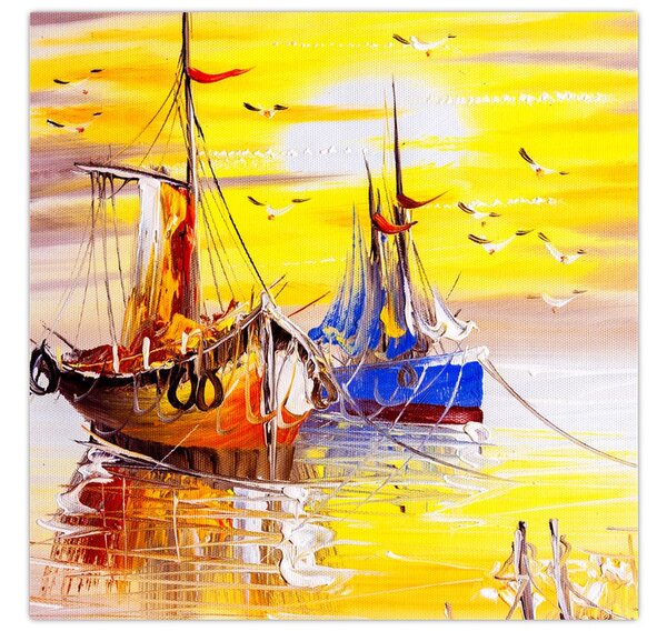 Obraz - Malba lodí (30x30 cm)