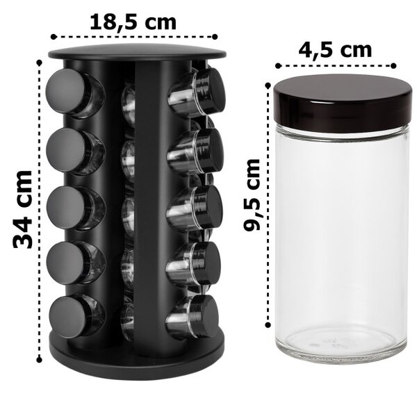 Stojan na pepřenky ROTOR černý