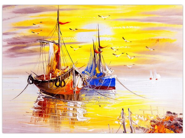 Obraz - Malba lodí (70x50 cm)