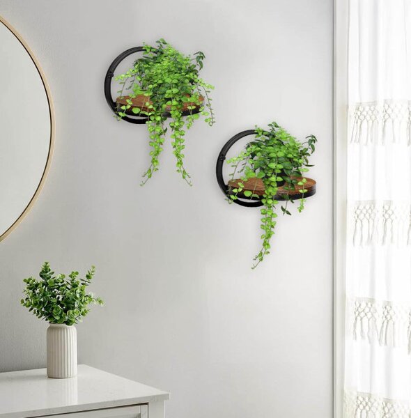 Nástěnný stojan na květiny EBRO RUSTIC LOFT hnědý