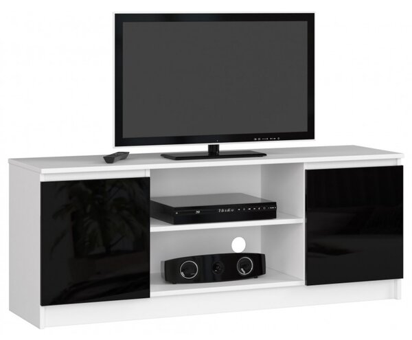 TV stolek RTV K140 černý lesk bílá