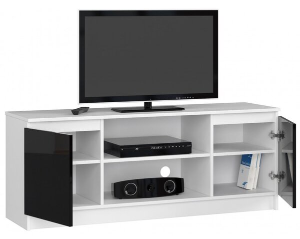 TV stolek RTV K140 černý lesk bílá