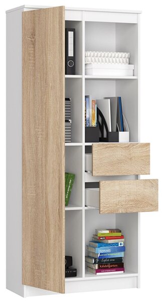 Regál R 80cm CLP R15 bílá/dub sonoma