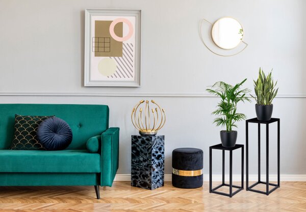Stojan na květiny PIATTO LOFT černý 40 cm