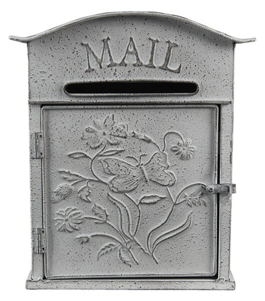 Světle šedá retro poštovní schránka Mail - 26*10*31 cm - Clayre & Eef