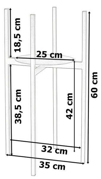 Stojan na květiny TORRE černý 60 cm