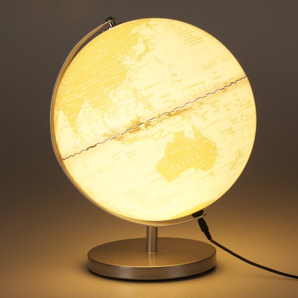 Stolní lampa GLOBUS bílá/stříbrná