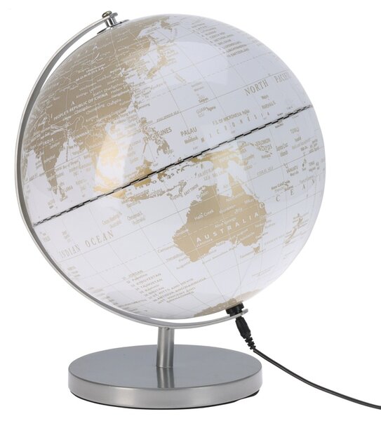 Stolní lampa GLOBUS bílá/stříbrná