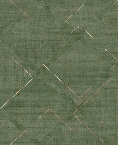 Geometrická vliesová tapeta na zeď, zelená, 124126, Element, Graham Brown Premium