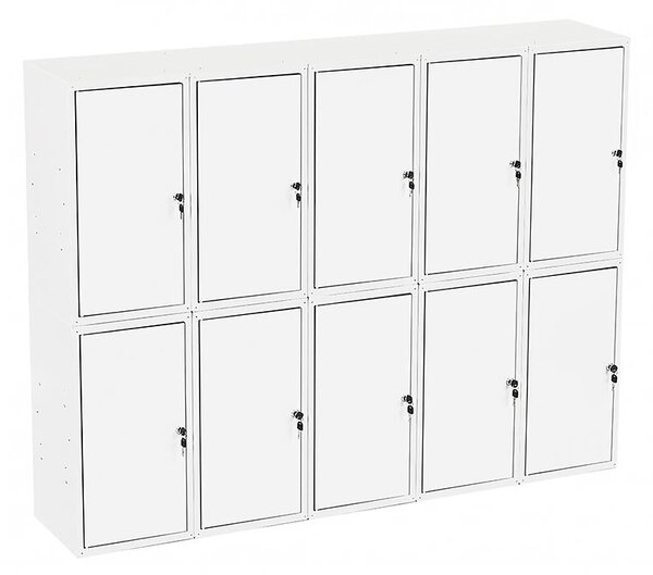 10x Uzamykatelná kovová skříňka Trestles SKM 350x350x700, světle šedá dvířka