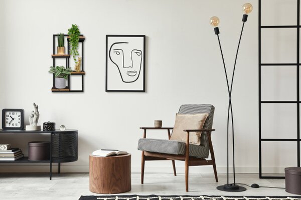 Nástěnný stojan na květiny HAGART RUSTIC černý