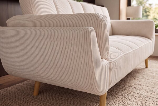 Pohovka BOUTIQUE 215 CM béžová manšetr rozkládací Nábytek | Obývací pokoj | Sedací soupravy a pohovky | Pohovky | Rozkládací