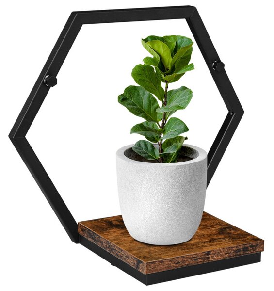 Nástěnný stojan na květiny HONUNG RUSTIC Loft černý