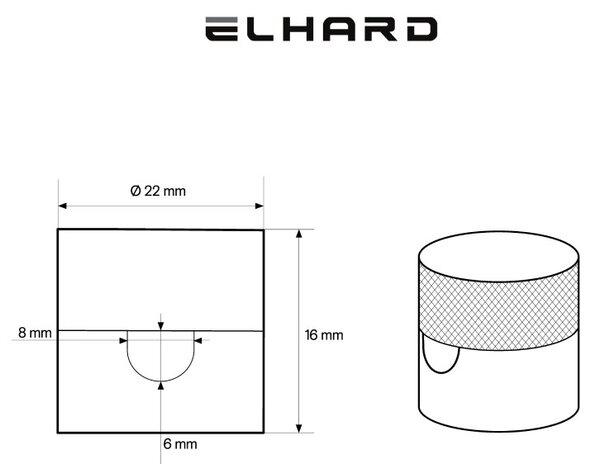 Elhard Držák na kabel, nástěnný, 22x16mm, černý KP1006B