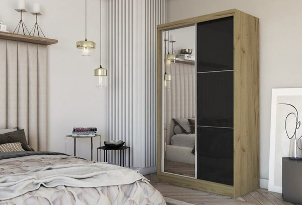 Kvalitní Šatní Skříň Viviana 120 cm Dub artisan/bílá