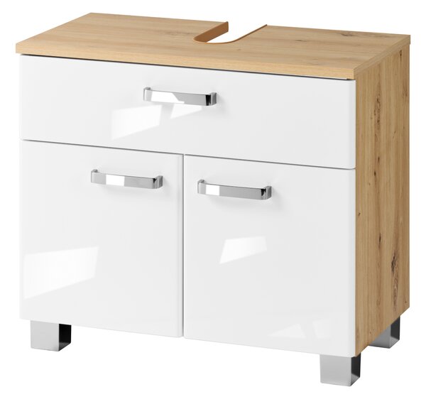 Livarno® Skříňka pod umyvadlo Palermo, bílá/dub (100406101)