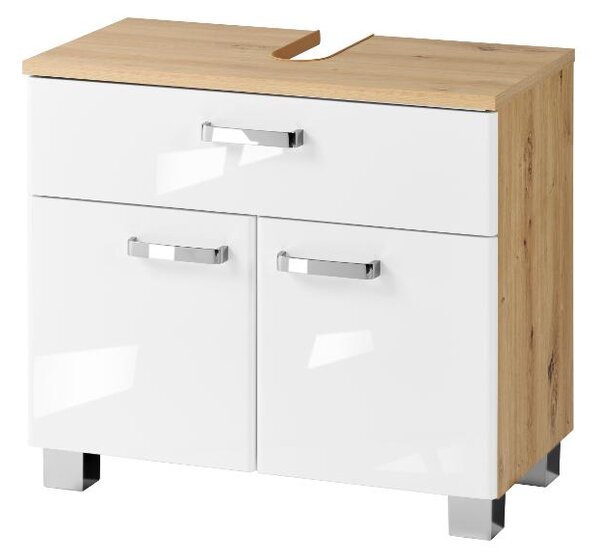 Livarno® Skříňka pod umyvadlo Palermo, bílá/dub (100406101)