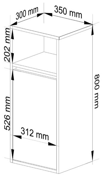 Kúpeľňová skříňka VAMI Š35 1D 1W dub craft / čierna