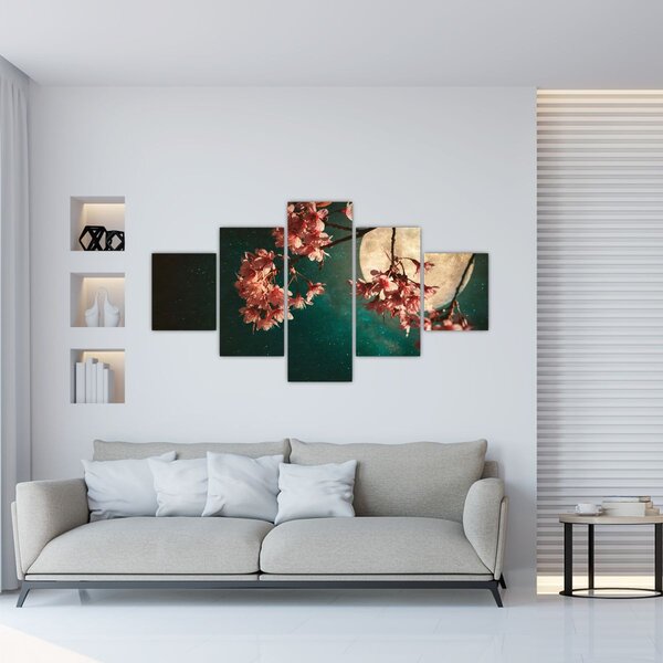Obraz - Sakura v úplňku (125x70 cm)