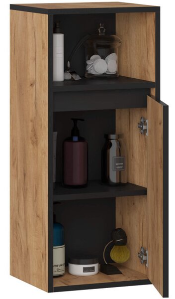 Kúpeľňová skříňka VAMI Š35 1D 1W dub craft / čierna