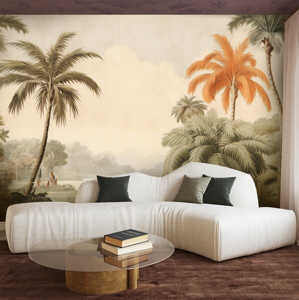Fototapeta Tropické palmy u řeky Materiál: Vliesová, Rozměry: 200 x 140 cm