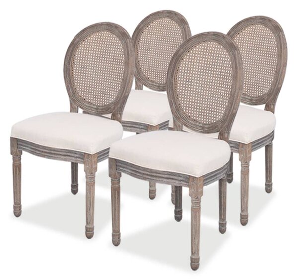 VidaXL Jídelní židle 4 ks krémové textil