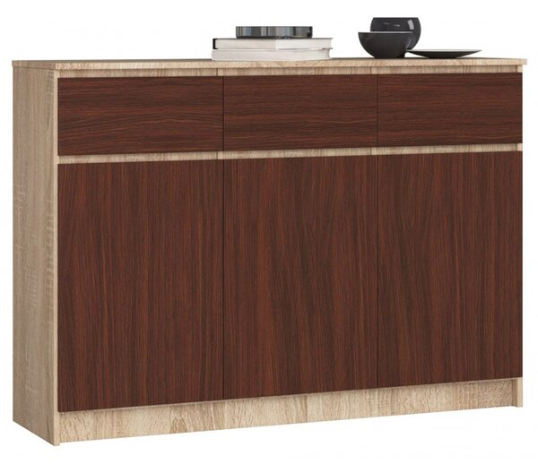 Komoda K140 3D3SZ sonoma/wenge
