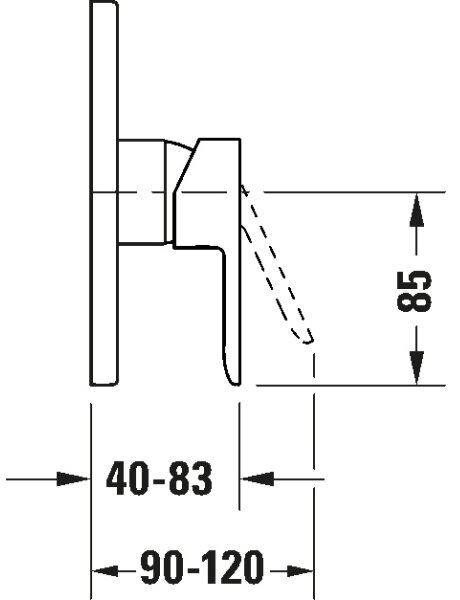 Duravit DC4210010046 - Sprchová baterie pro pod. instalaci D-CODE matná černá