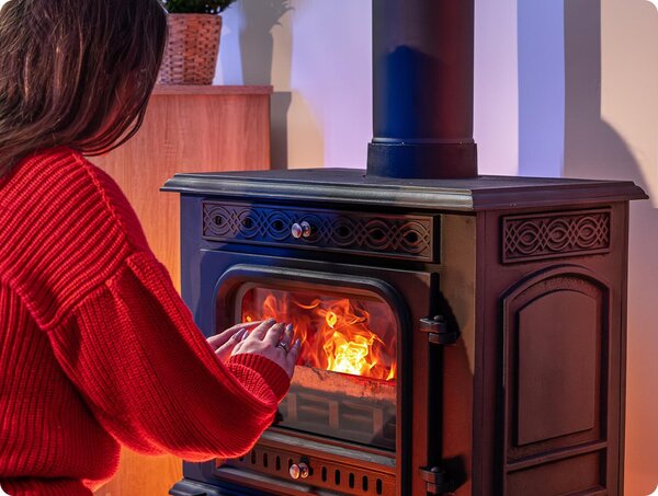 Litinová krbová kamna THUNDER HELIOS 10 kW černá Ecodesign horní vývod kouřovodu Ø160 mm energetická třída A