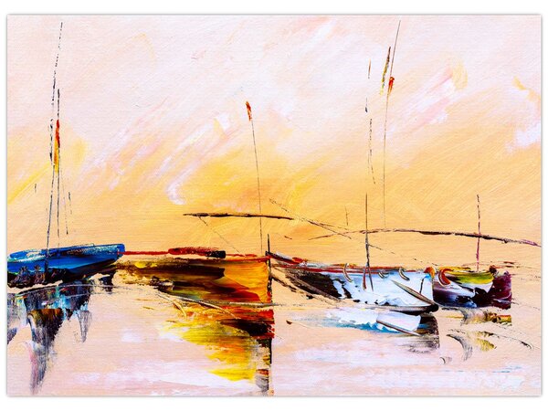 Obraz - Malba lodí (70x50 cm)