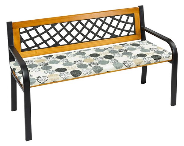 Sedák na lavici hladký Šedá,Bílá 34/605 - 40x120 cm