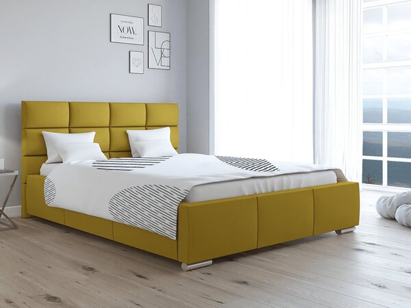 Manželská čalouněná postel 180x200 cm Gia Barva: Žlutá - Fancy 48