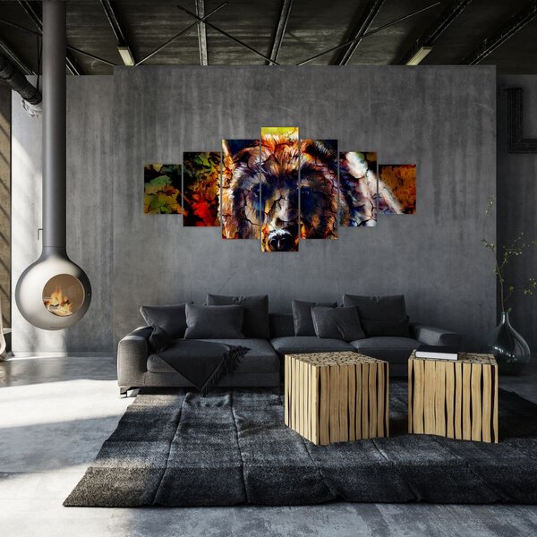 Obraz - Medvěd, malba (210x100 cm)