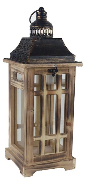 MALÁ Dřevěná lucerna D6489/A - 43 cm