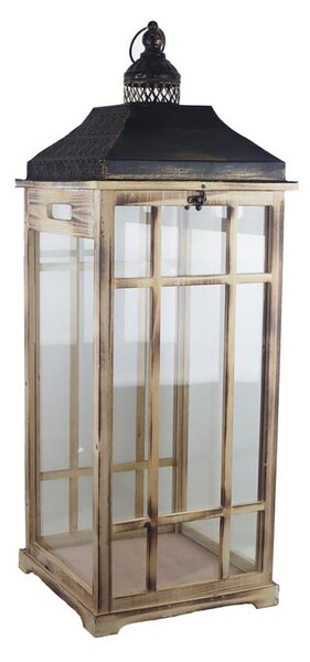 VELKÁ Dřevěná lucerna D6489/C - 81 cm