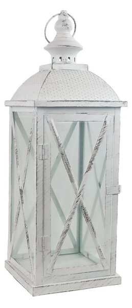 Bílá kovová lucerna K3958/B 50 cm