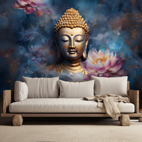 Fototapeta Budha a květiny Materiál: Vliesová, Rozměry: 200 x 140 cm