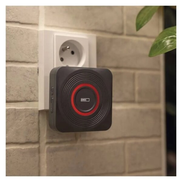 Bezdrátový zvonek do zásuvky GoSmart 230V + 1xCR2032 šedá Wi-Fi