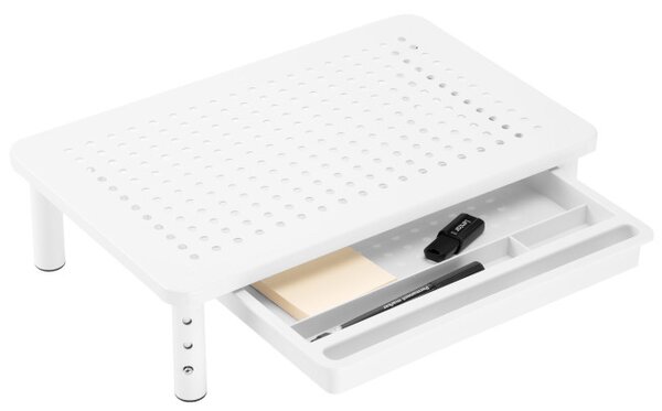 Stojan na notebook / monitor NANKIN se šuplíkem bílý