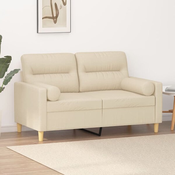2místná pohovka s polštáři krémová 120 cm textil 3200815