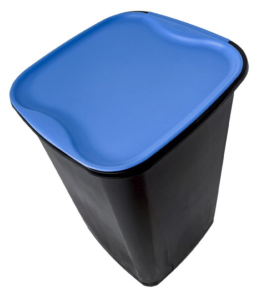 BELLI e FORTI s.r.l. Belli E Forti koš na tříděný odpad RECYCLING, černý, plast, modré víko, 50 L