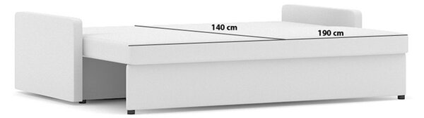 Velká rozkládací pohovka MILTON model 2 Černá/bílá