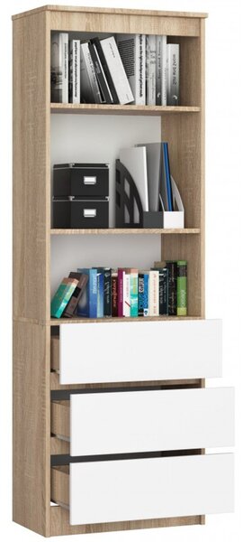 Regál R60 3SZ 2P-sonoma/bílá