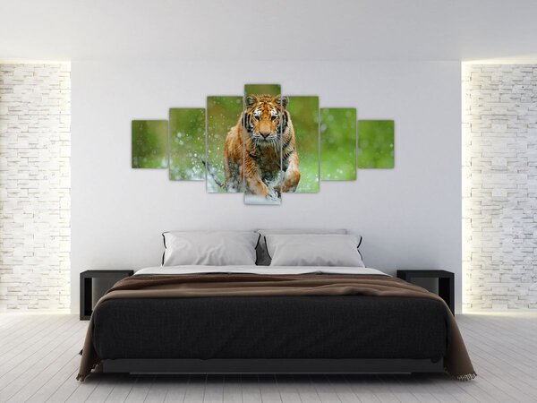 Obraz - Běžící tygr (210x100 cm)