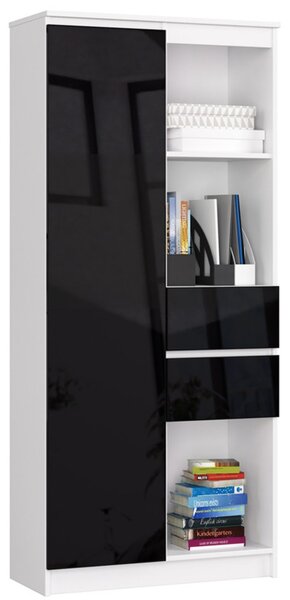 Regál R15 R80 1D 2SZ-bílá/černá