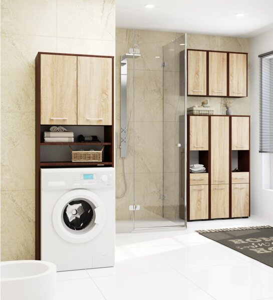 Koupelnová závěsná skříňka FIN W60 2D-wenge/sonoma