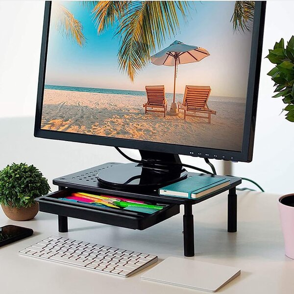 Stojan na notebook / monitor NANKIN se zásuvkou černý