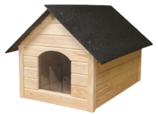 Zateplená bouda pro velikost psa. D - 100 cm x 72 cm x 65 cm Přírodní